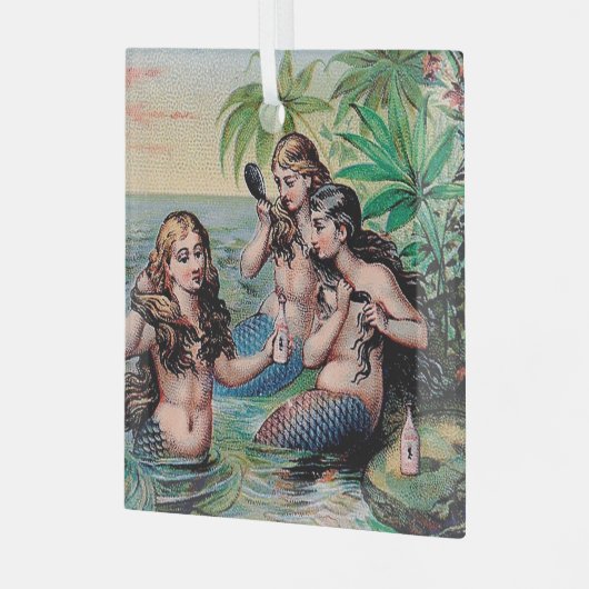 Zeemeermin Antiek Magic Nautische Oceaan Glas Ornament (Voorkant links)