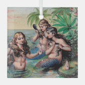 Zeemeermin Antiek Magic Nautische Oceaan Glas Ornament (Voorkant)