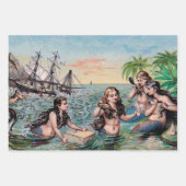 Zeemeermin Antiek Magic Nautische Oceaan Inpakpapier Vel (Voorkant)