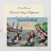 Zeemeermin Antiek Magic Nautische Oceaan Kaart (Voorkant / Achterkant)