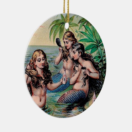 Zeemeermin Antiek Magic Nautische Oceaan Keramisch Ornament (Rechts)