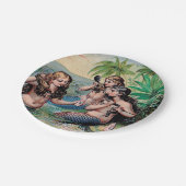 Zeemeermin Antiek Magic Nautische Oceaan Papieren Bordje (Gekanteld)