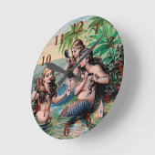 Zeemeermin Antiek Magic Nautische Oceaan Ronde Klok (Hoek)