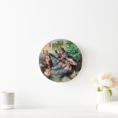 Zeemeermin Antiek Magic Nautische Oceaan Ronde Klok (Huis)