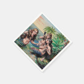 Zeemeermin Antiek Magic Nautische Oceaan Servetten (Hoek)