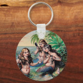 Zeemeermin Antiek Magic Nautische Oceaan Sleutelhanger (Voorkant)