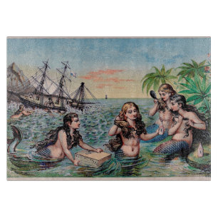 Zeemeermin Antiek Magic Nautische Oceaan Snijplank