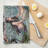 Zeemeermin Antiek Magic Nautische Oceaan Theedoek (Quarter Fold)