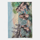 Zeemeermin Antiek Magic Nautische Oceaan Theedoek (Verticaal)