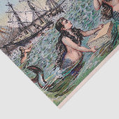 Zeemeermin Antiek Magic Nautische Oceaan Tissuepapier (Detail)