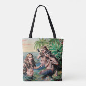 Zeemeermin Antiek Magic Nautische Oceaan Tote Bag (Achterkant)