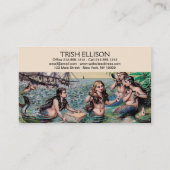 Zeemeermin Antiek Magic Nautische Oceaan Visitekaartje (Achterkant)