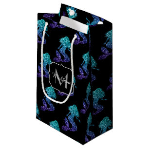 Zeemeermin aqua blauwe ombre glinsteringen patroon klein cadeauzakje