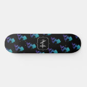 Zeemeermin aqua blauwe ombre glinsteringen patroon persoonlijk skateboard (Horizontaal)