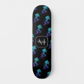 Zeemeermin aqua blauwe ombre glinsteringen patroon persoonlijk skateboard (Voorkant)