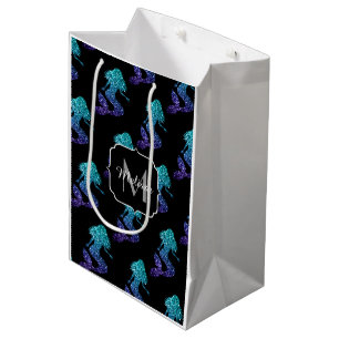 Zeemeermin aqua blauwe ombre Glitters patroon Mono Medium Cadeauzakje