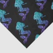 Zeemeermin aqua blauwe ombre glitters patroon zwar tissuepapier (Detail)