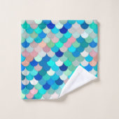 Zeemeermin, Aqua, Shell Roze, en Kobalt  Bad Handdoek (Wasdoekje)