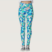 Zeemeermin, Aqua, Shell Roze, en Kobalt Leggings (Voorkant)