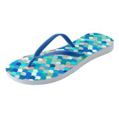 Zeemeermin, Aqua, Shell Roze, en Kobalt Teenslippers (Schuin)