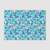 Zeemeermin, Aqua, Shell Roze, en Kobalt Tissuepapier (Voorkant)