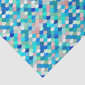Zeemeermin, Aqua, Shell Roze, en Kobalt Tissuepapier (Detail)