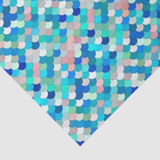 Zeemeermin, Aqua, Shell Roze, en Kobalt Tissuepapier (Detail)