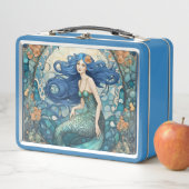 Zeemeermin Art Nouveau Art Deco Blauw (In situ)