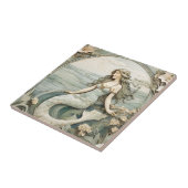 Zeemeermin Art Nouveau Faux Relief Mint Ocean Zee Tegeltje (Zijkant)
