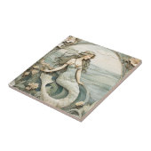 Zeemeermin Art Nouveau Faux Relief Mint R Ocean Ze Tegeltje (Zijkant)