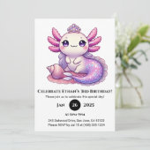 Zeemeermin Axolotl Prinses Verjaardag Kaart (Staand voorkant)