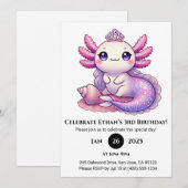 Zeemeermin Axolotl Prinses Verjaardag Kaart (Voorkant / Achterkant)