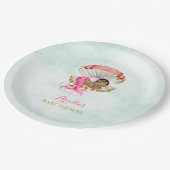 Zeemeermin Baby Clam Shell Tiara Afrikaans Amerika Papieren Bordje (Gekanteld)