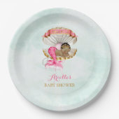 Zeemeermin Baby Clam Shell Tiara Afrikaans Amerika Papieren Bordje (Voorkant)