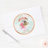 Zeemeermin Baby Clam Shell Tiara Afrikaans Amerika Ronde Sticker (Envelop)