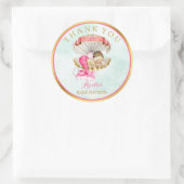 Zeemeermin Baby Clam Shell Tiara Parels Goud Roze Ronde Sticker (Tas)