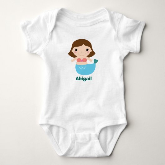 Zeemeermin Baby Creeper Gepersonaliseerd Romper (Voorkant)