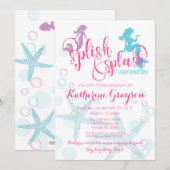 Zeemeermin Baby Meisje Baby shower Uitnodiging (Voorkant / Achterkant)