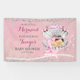 Zeemeermin Baby Meisje Roze Schelp Parels Zeepaard Spandoek
