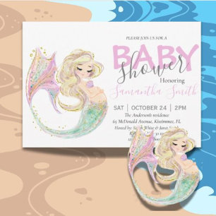 Zeemeermin Baby Shower Aankomende Moeder  Aankondiging