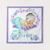 Zeemeermin Baby shower Achtergrond Banner Wandkleed (Voorkant)