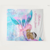 Zeemeermin Baby shower Achtergrond Etnische Zeemee Wandkleed (Voorkant (horizontaal))