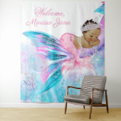 Zeemeermin Baby shower Achtergrond Etnische Zeemee Wandkleed (In situ)