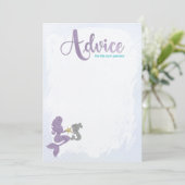 Zeemeermin Baby shower Advies voor de ouders Kaart (Staand voorkant)