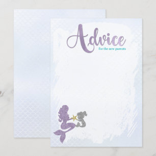 Zeemeermin Baby shower Advies voor de ouders Kaart