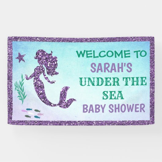Zeemeermin Baby Shower Banner (Horizontaal)