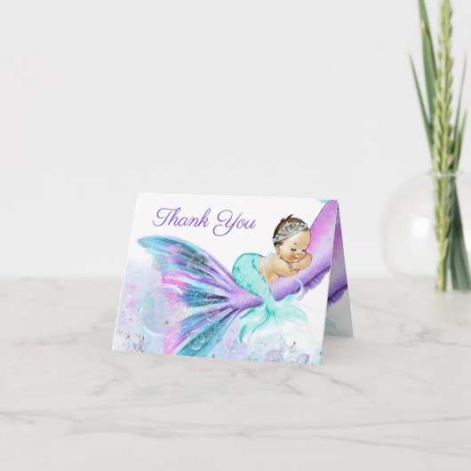Zeemeermin Baby Shower Bedankkaart (Voorkant)