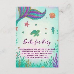 Zeemeermin Baby shower Boeken voor baby Informatiekaartje