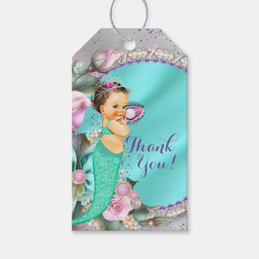 Zeemeermin Baby Shower Cadeaulabel (Voorkant)