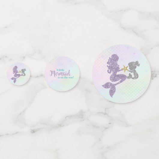 Zeemeermin Baby shower Confetti (Voorkanten)